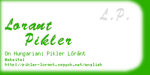 lorant pikler business card